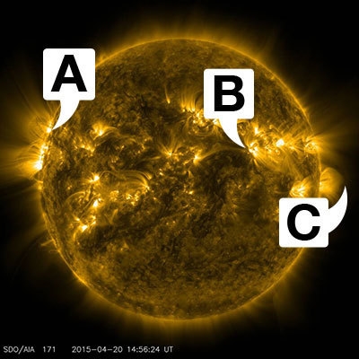 Help me out, my guy! Which statement describes the solar feature shooting off into-example-1