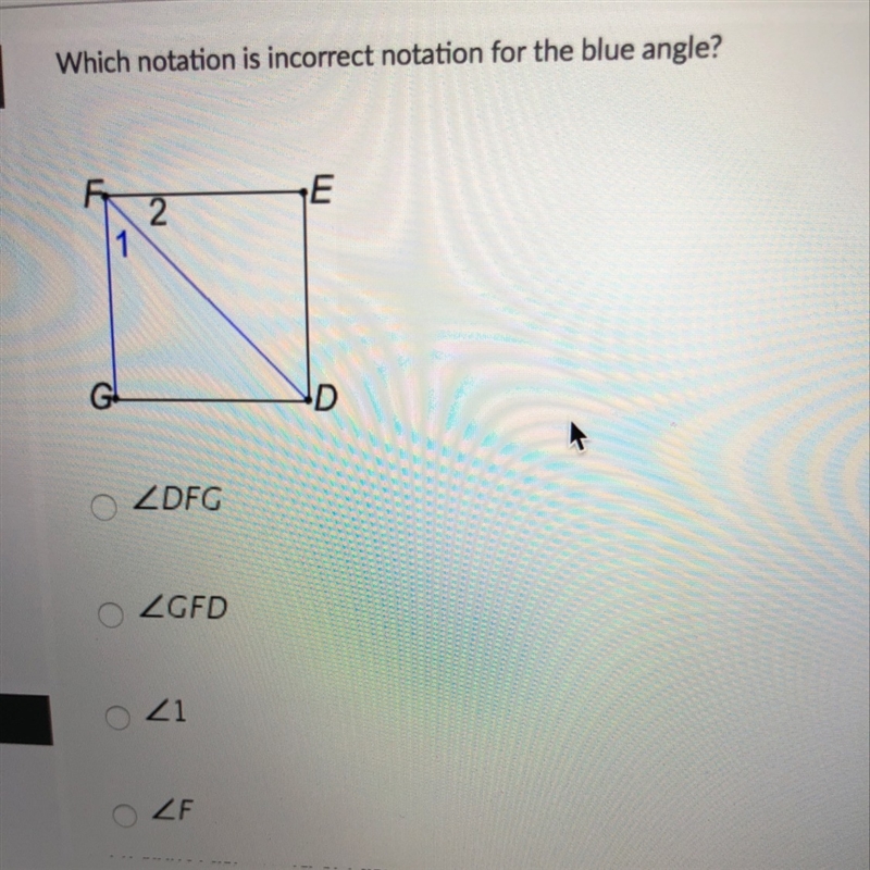 Which notation is incorrect notation for the blue angle?-example-1