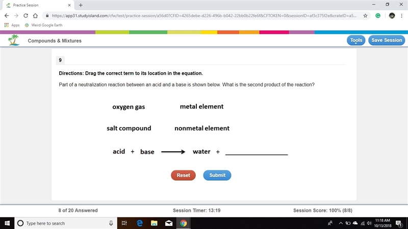 Part of a neutralization reaction between an acid and a base is shown below. What-example-1