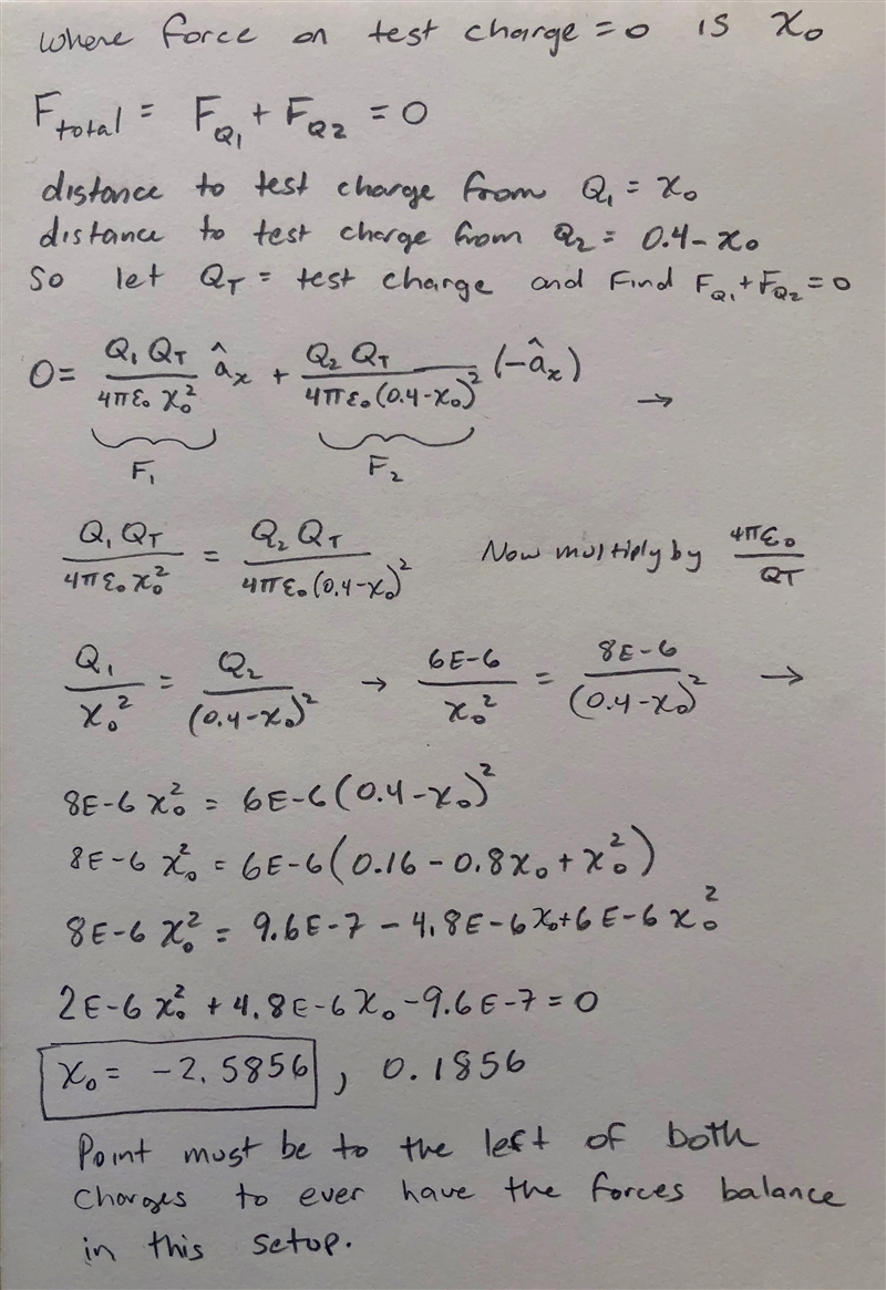 A +6.00 μC point charge and -8.00 μC point charge are placed along the x-axis at x-example-1