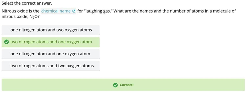 Nitrous oxide is the chemical name for “laughing gas.” What are the names and the-example-1