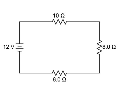 Use the circuit diagram to determine the voltage drop across the 8 Ω resistor. V-example-1