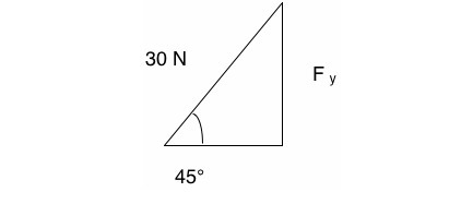 A frame hanging on a wall is held by two cables. The tension in each cable is 30 N-example-1