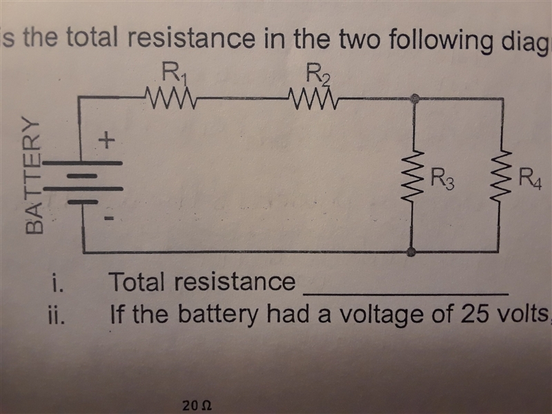 HELP do tomarrow what is the total resistance in the following diagram? A. 1. Total-example-1