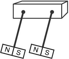 Two bar magnets are hung from metal rods and held in the position shown below. The-example-2