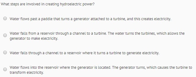 What steps are involved in creating hydroelectric power?-example-1