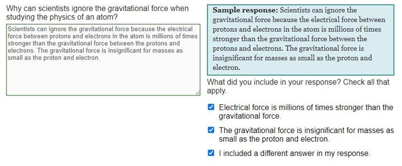 Why can scientists ignore the gravitational force when studying the physics of an-example-1