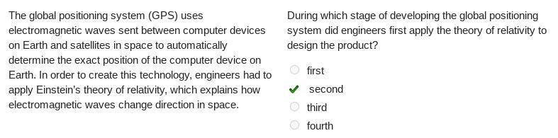 During which stage of developing the global positioning system did engineers first-example-1