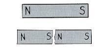 The diagram shows two bar magnets. They are cut along the dashed line, and then the-example-1