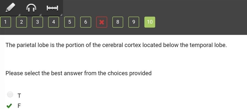 The parietal lobe is the portion of the cerebral cortex located below the temporal-example-1