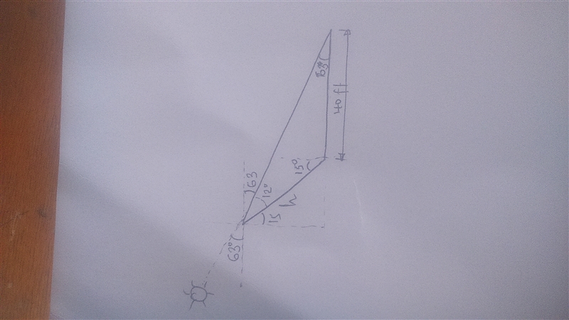 A telegraph pole casts a shadow of 40 feet long when the angle of elevation for the-example-1