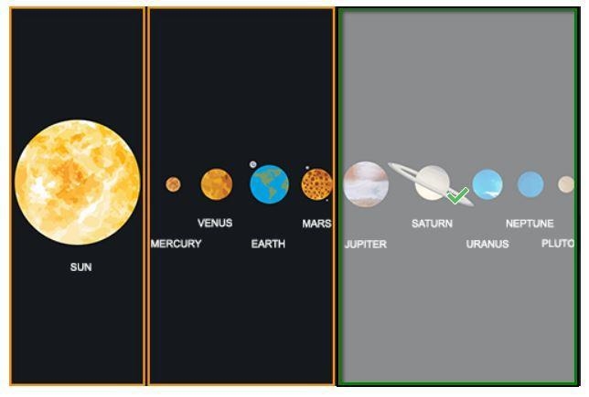 Identify the region in the image where lighter elements, such as hydrogen or helium-example-1