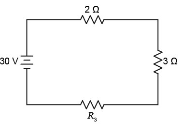 If the current in this circuit is 3 A, what must be the value of R3? It's 5 Ω-example-1