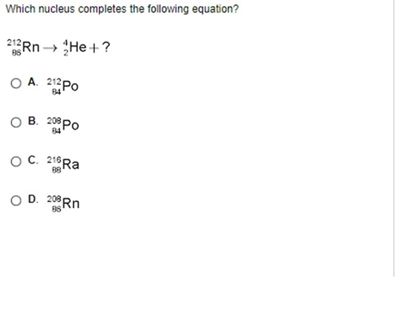 Which nucleus completes the following equation?-example-1