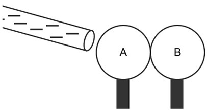 HURRY !!! A negatively charged rod is placed near two neutral metal spheres, as shown-example-1