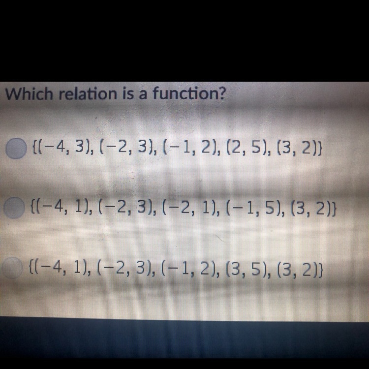 Which relation is a function?-example-1