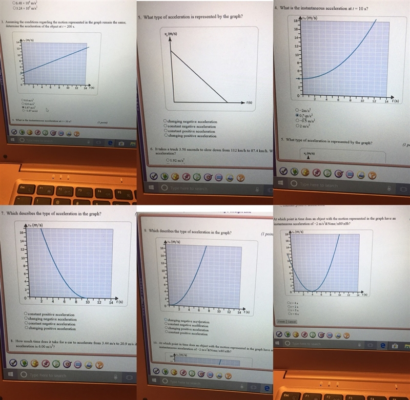 Number four says “What is the instantaneous acceleration at t = 10 s?” Can you guys-example-1