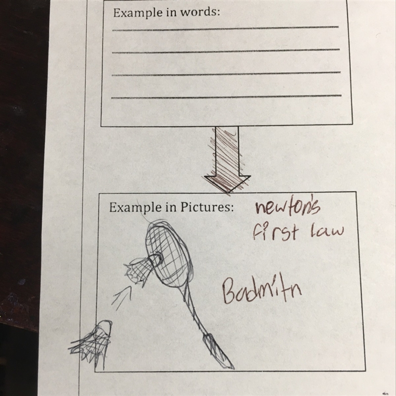 I need somebody to help explain how Newton’s first law is effecting a tennis racket-example-1