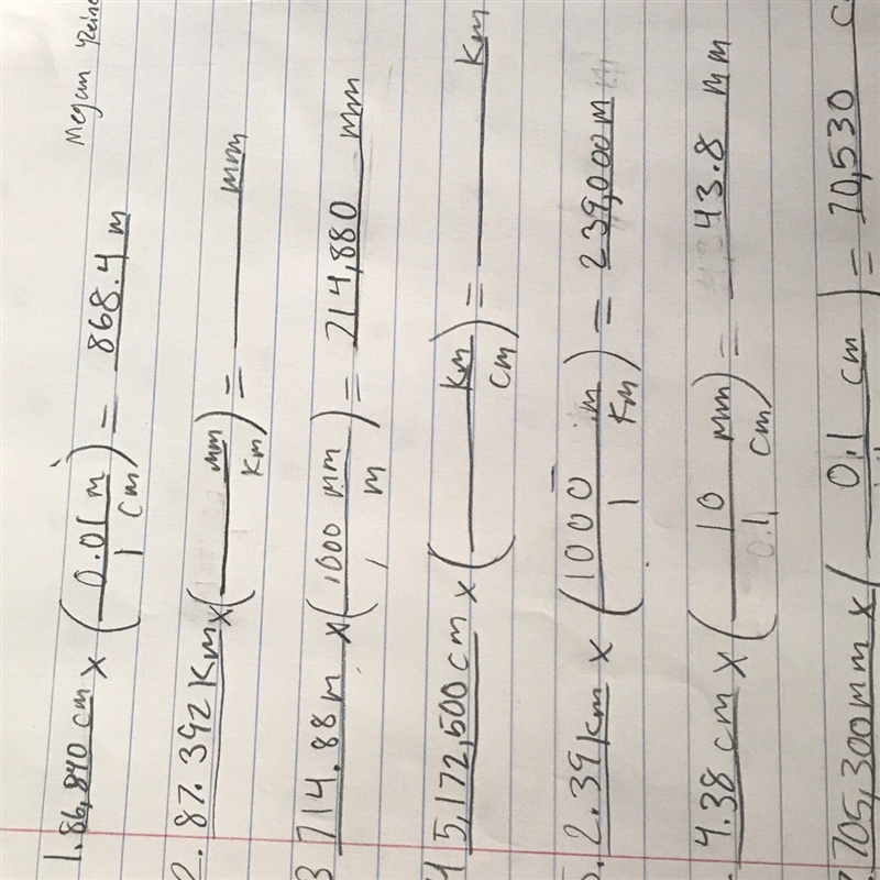 How many km go into mm? Also how many cm go into km? Numbers 2 and 4-example-1