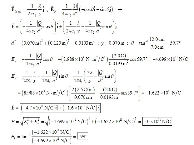 A long uniformly charged thread (linear charge density λ= 2.5 C/m) lies along the-example-2