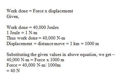 A cart was pulled for a distance of 1 kilometer and the amount of work accomplished-example-1