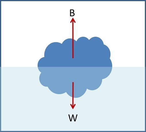 What % of an object’s mass is below the water line if the object’s density is 0.63g-example-1