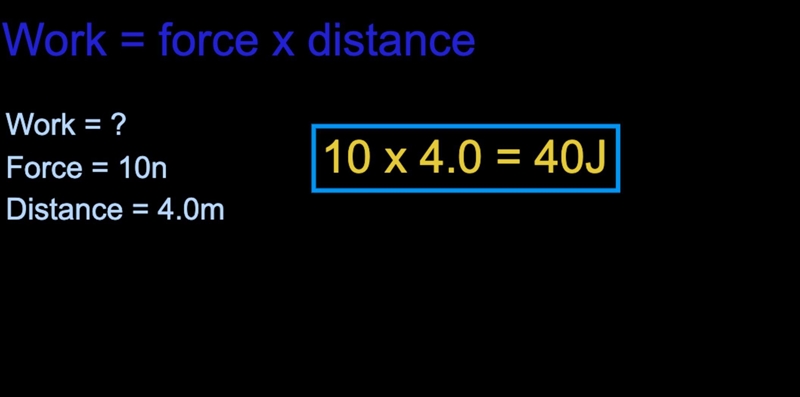 Calculate the work done when a 10 N force pushes against a cart 4.0 m-example-1