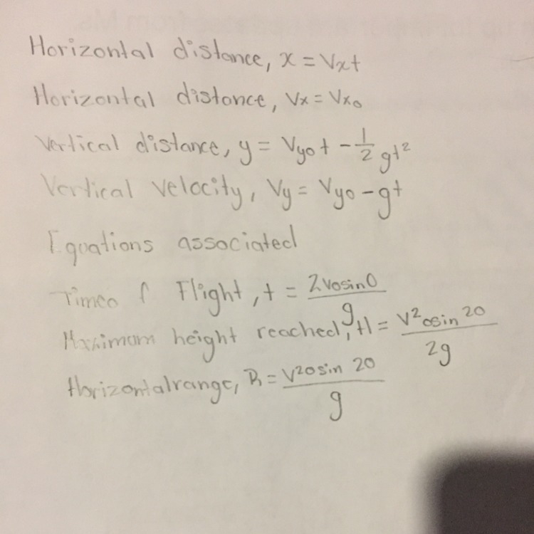 What are the 3 formulas you can use for vertical motion for a projectile?-example-1