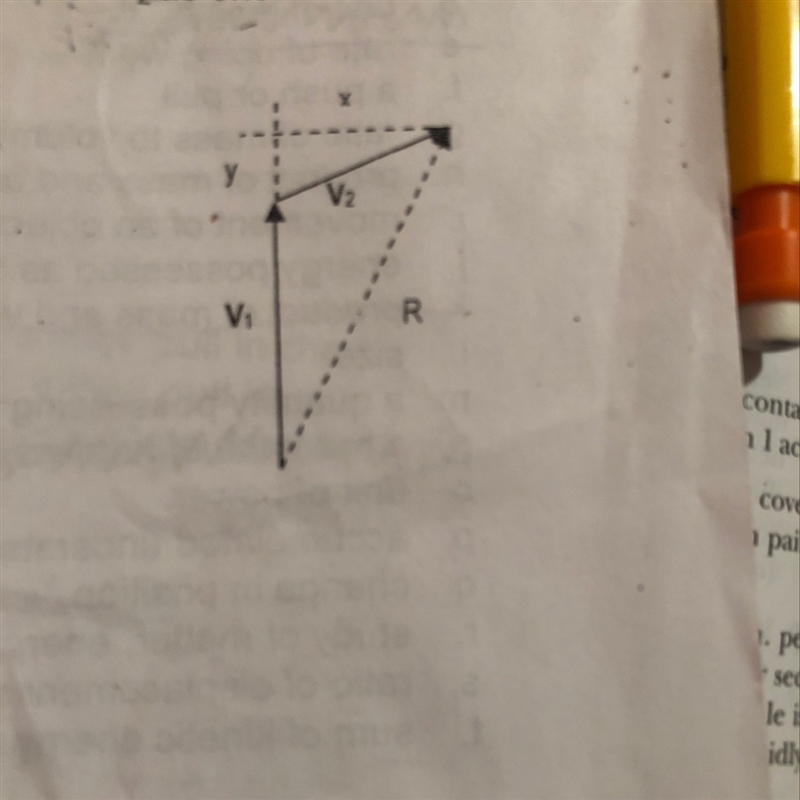 a student moved up north along vector v1 and north east along vector v2 as shown in-example-1