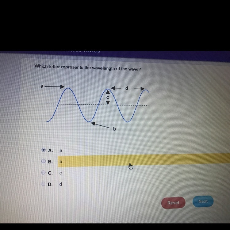 Which letter represents the wavelength of-example-1