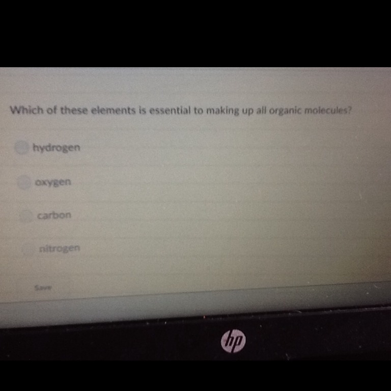 What elements is essential to making up all organic molecules??-example-1