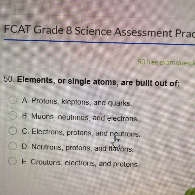 Elements, or single atoms, are built out of:-example-1