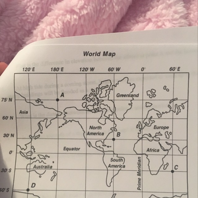 A ship is at point C on the map. What is the exact position of the ship?-example-1