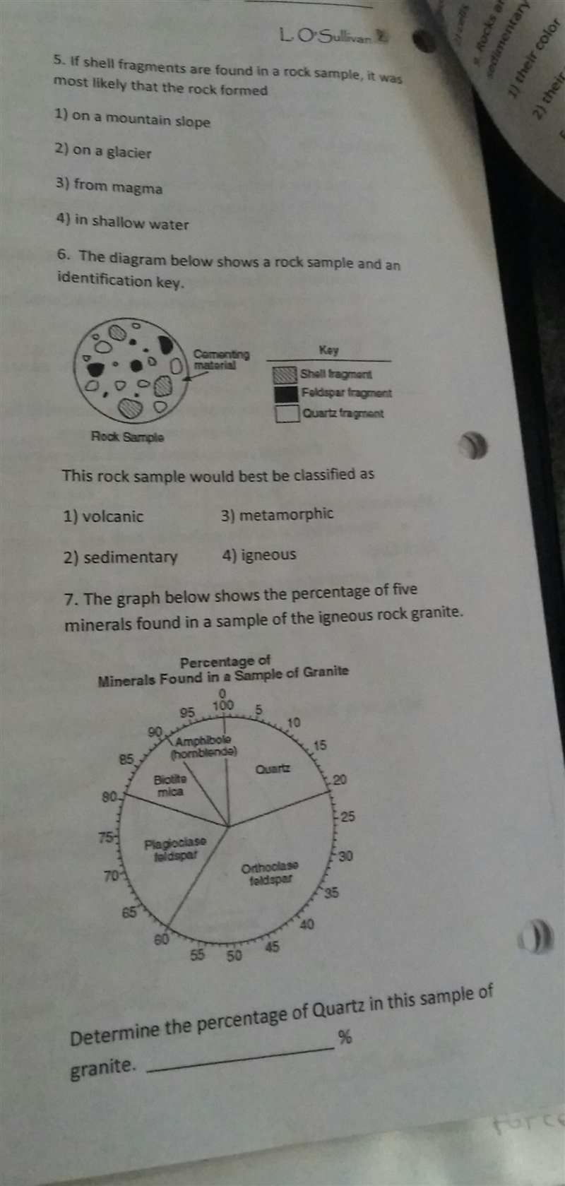 If Cell fragments are found in a rock sample it was most likely that The Rock formed-example-1