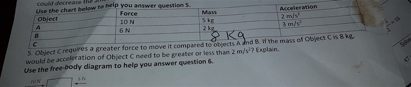 Object C requires a greater force to move it compared to objects A and B. If the mass-example-1