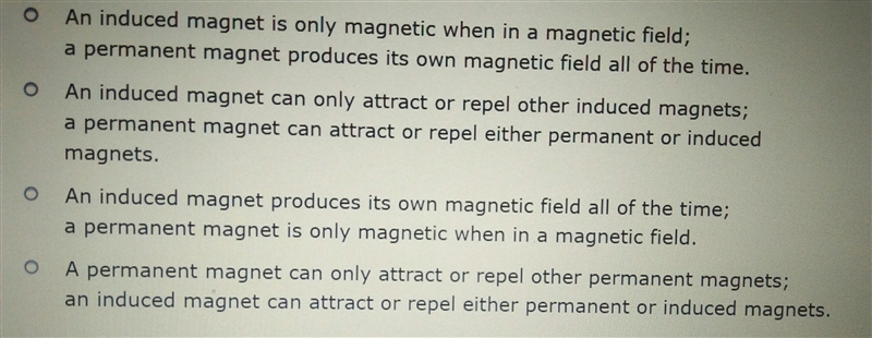 What is the difference between an induced and a permanent magnet?-example-1