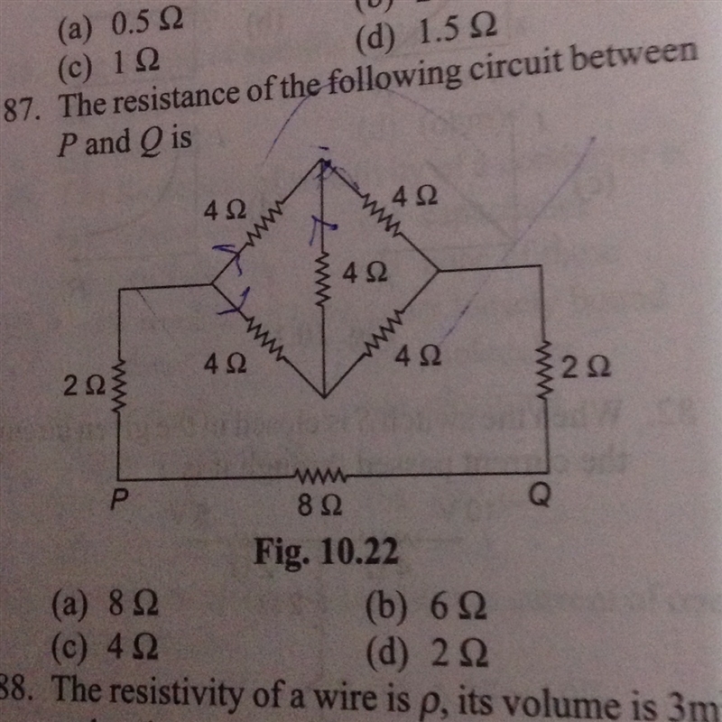 Can anyone solve this numerical Answer is 2ohms-example-1