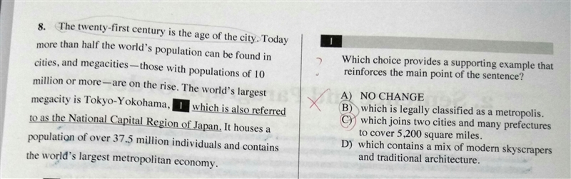 SAT Writing Why is the answer to this question "C" and what is wrong with-example-1