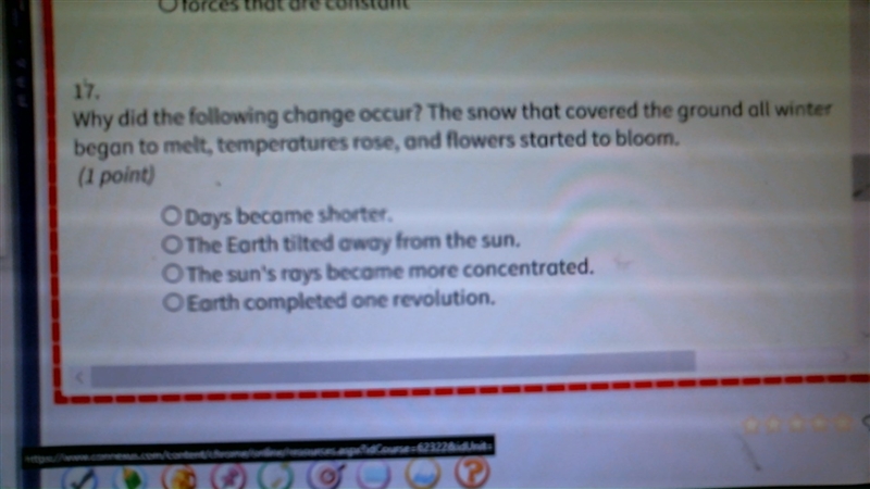 why did the following change occur? the snow that covered the ground all winter began-example-1