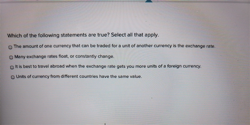 Which of the following statements are true? select all that apply.-example-1