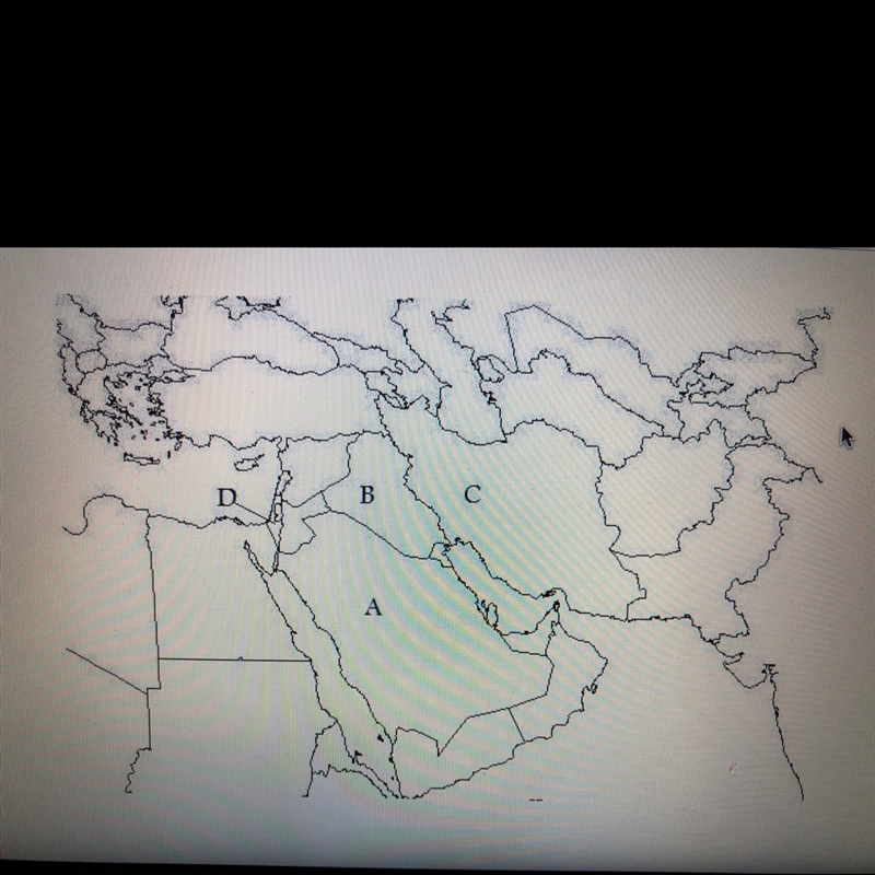 Which letter identifies Saudi Arabia?-example-1