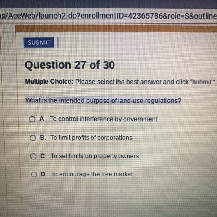 What is the intended purpose of land-use regulation? help!-example-1