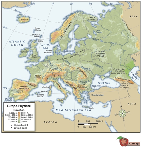 Use the map below to answer the following question: What is a geographical difference-example-1