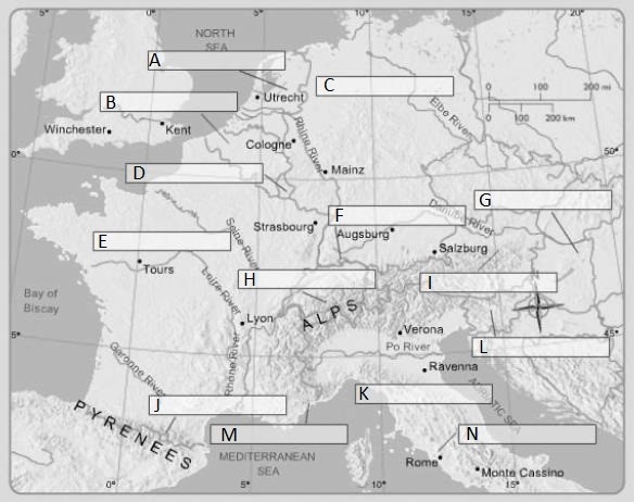 2. Label all of the following on the map below, or fill in the list below the map-example-1