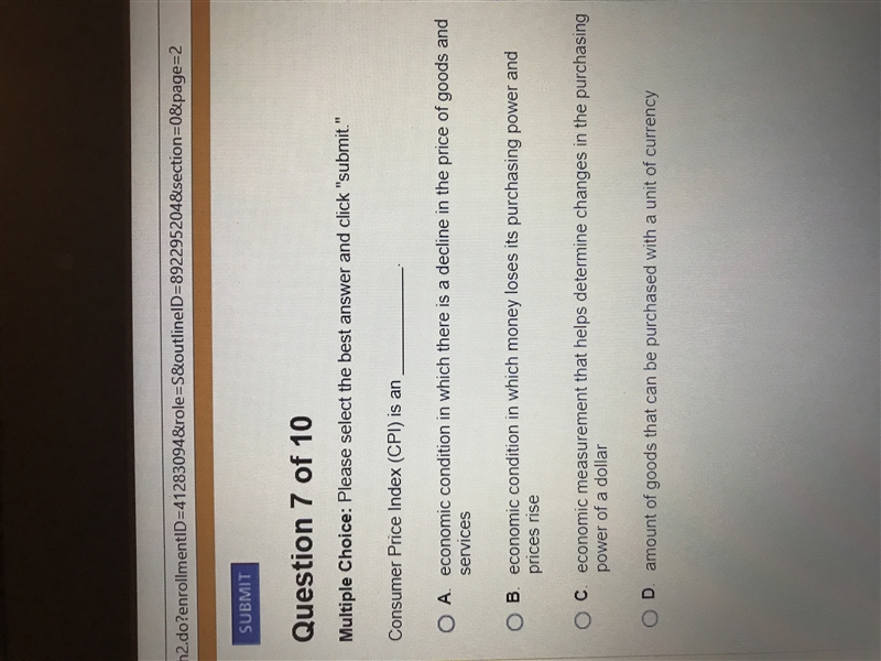 Consumer price index (CPI) is an ?-example-1