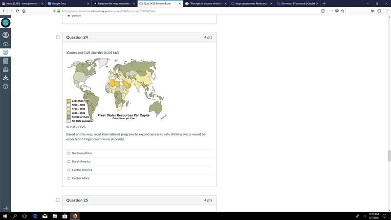 Based on this map, most international programs to expand access to safe drinking water-example-1