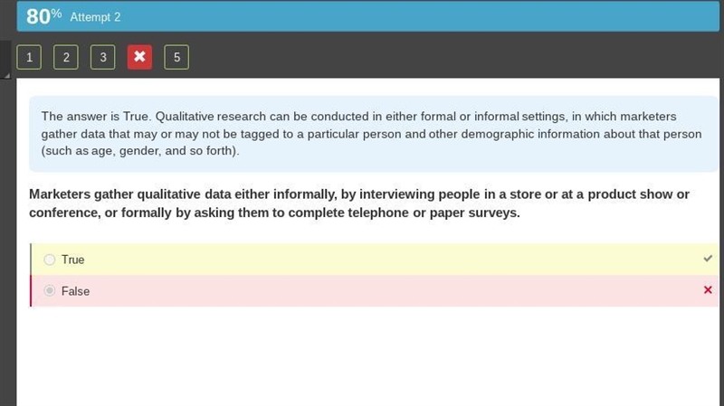 Marketers gather qualitative data either informally, by interviewing people in a store-example-1