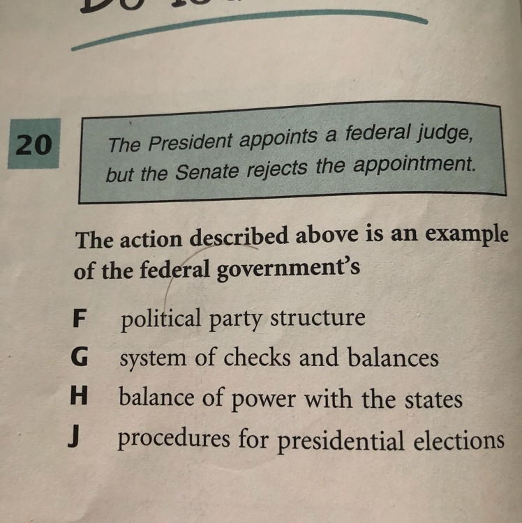 The president appoints a federal judge but the senate rejects the appointment. The-example-1