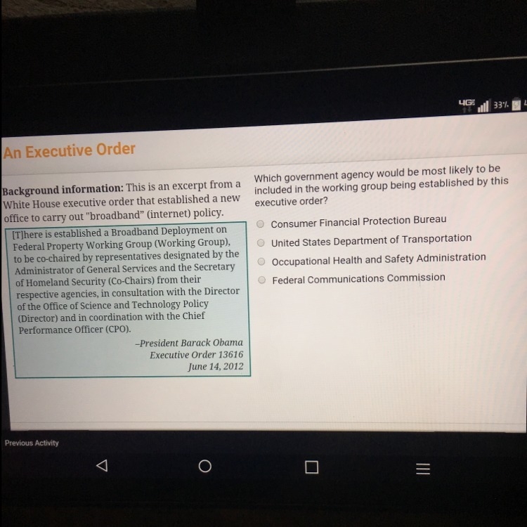 Which government agency would be most likely to be included in the working group being-example-1