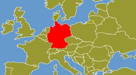 13. What is the name of the country highlighted in red? Question 13 options: Austria-example-1